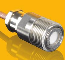 UV sensor UV-CURE-HT 8/ This UV sensor is an axial looking sensor with a male threaded body (Mx.) for measurement of high UV radiation at high temperature (up to 70 C / 8 F) e.g. for curing and drying processes.