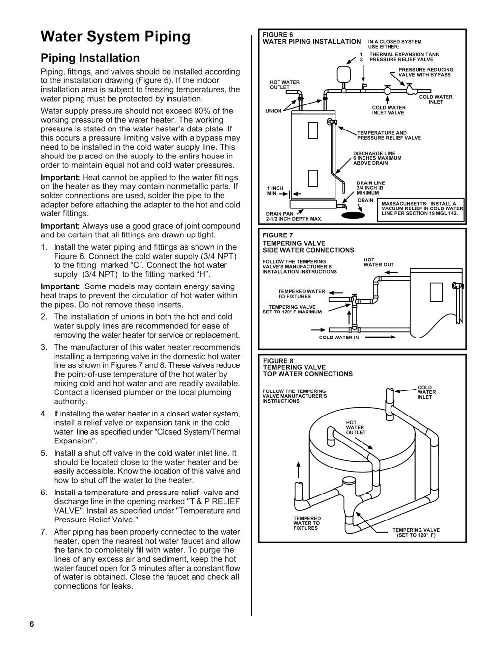 Water System Piping Piping Installation Piping, fittings, and valves should be installed according to the installation drawing (Figure 6).