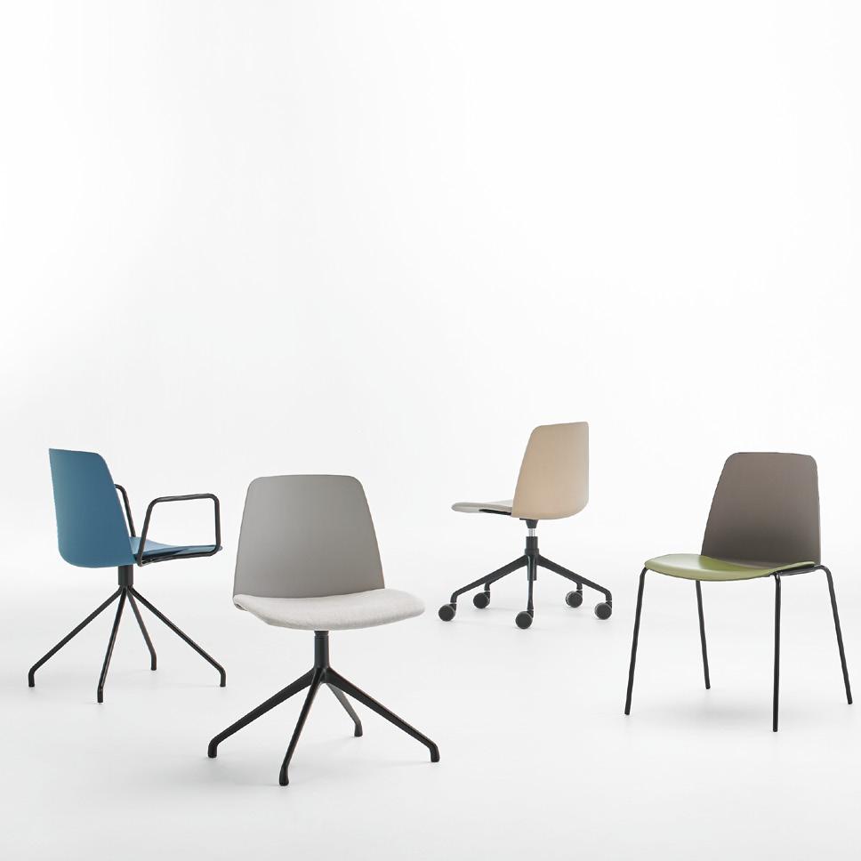 UNNIA is an extensive collection of chairs, armchairs and benches with a unique concept of colour and finish combinations.