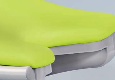 With foot control, base plate with 4 levelling screws, silver grey plastic cladding, frame powder coated according to our colour chart. Upholstery according to colour chart.