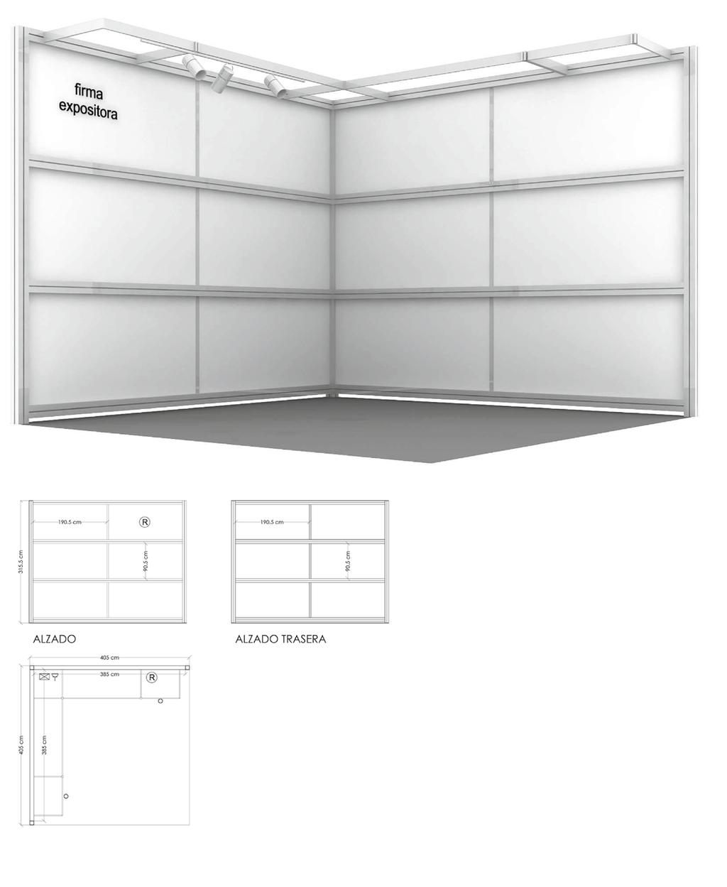 DECORATION OPTIONS 1. BASIC DECORATION 25 /sq.m. + VAT Features: Wall sign with the exhibitor company s name. Grey Anthracite carpet. White melamine partition wall, open on aisles.