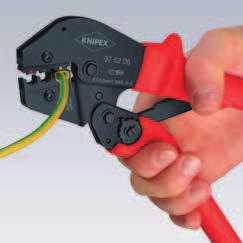 two-hand operation for easy crimping of large conductor diameters easy handling as a result of well balanced centre
