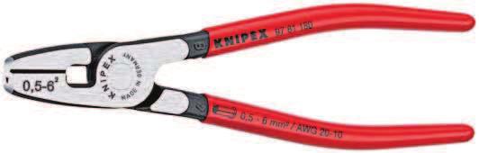 7 Crimping Pliers for end sleeves Now also as VDE version 30 % easier crimping due to improved leverage Light and slim