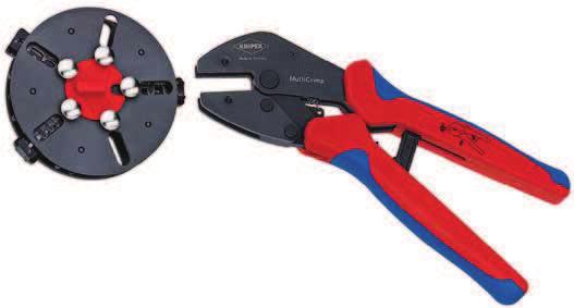 33 KNIPEX MultiCrimp Crimping Pliers with changer magazine Compact, inexpensive and light-weight crimping pliers for fitting and repairs.