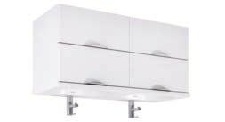 Bathroom Furniture Sublime 4 drawer basin unit 1194 x 450 x 540mm Wall mounted Soft close Integrated chrome handle