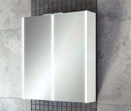 Double sided mirror doors Shaver socket Wave to turn on - off Xenon single door mirrored cabinet LED strip