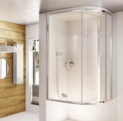 Corner entry Corner entry shower enclosures feature sleek straight lines which look great in all types of bathrooms.