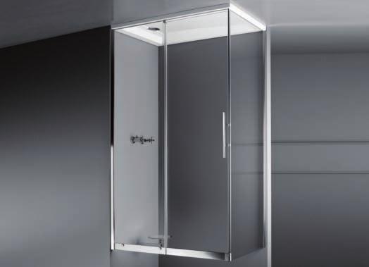 Shower Enclosures and Trays Fluidity sliding door 8mm toughened safety glass sliders 6mm fixed glass Clear glass Unique soft close mechanism Barrier free entry Easy cleaning slider release Chrome