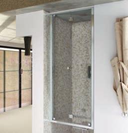Shower Enclosures and Trays Unique door mechanism with easy release in case of an emergency Left hand illustrated Transform bi-fold door 6mm toughened clear safety glass
