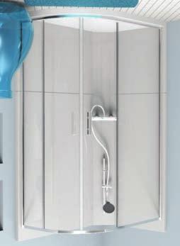 Shower Enclosures and Trays Aqua Leak Free quadrant offset 50mm deep tray 90mm waste Flexi hose Left hand Porcelain white 1200 x 800mm