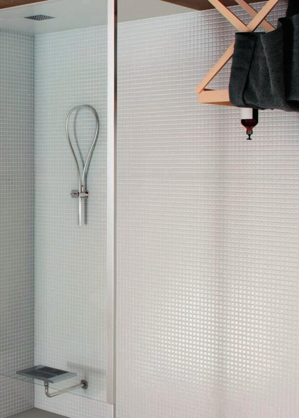 This polished square edge range of shower screens creates a lovely modern