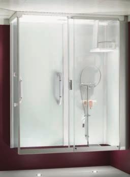 Lifetime AquaMagic+ corner shower cubicle Cool touch thermostatic shower Two grab rails Fold down shower seat