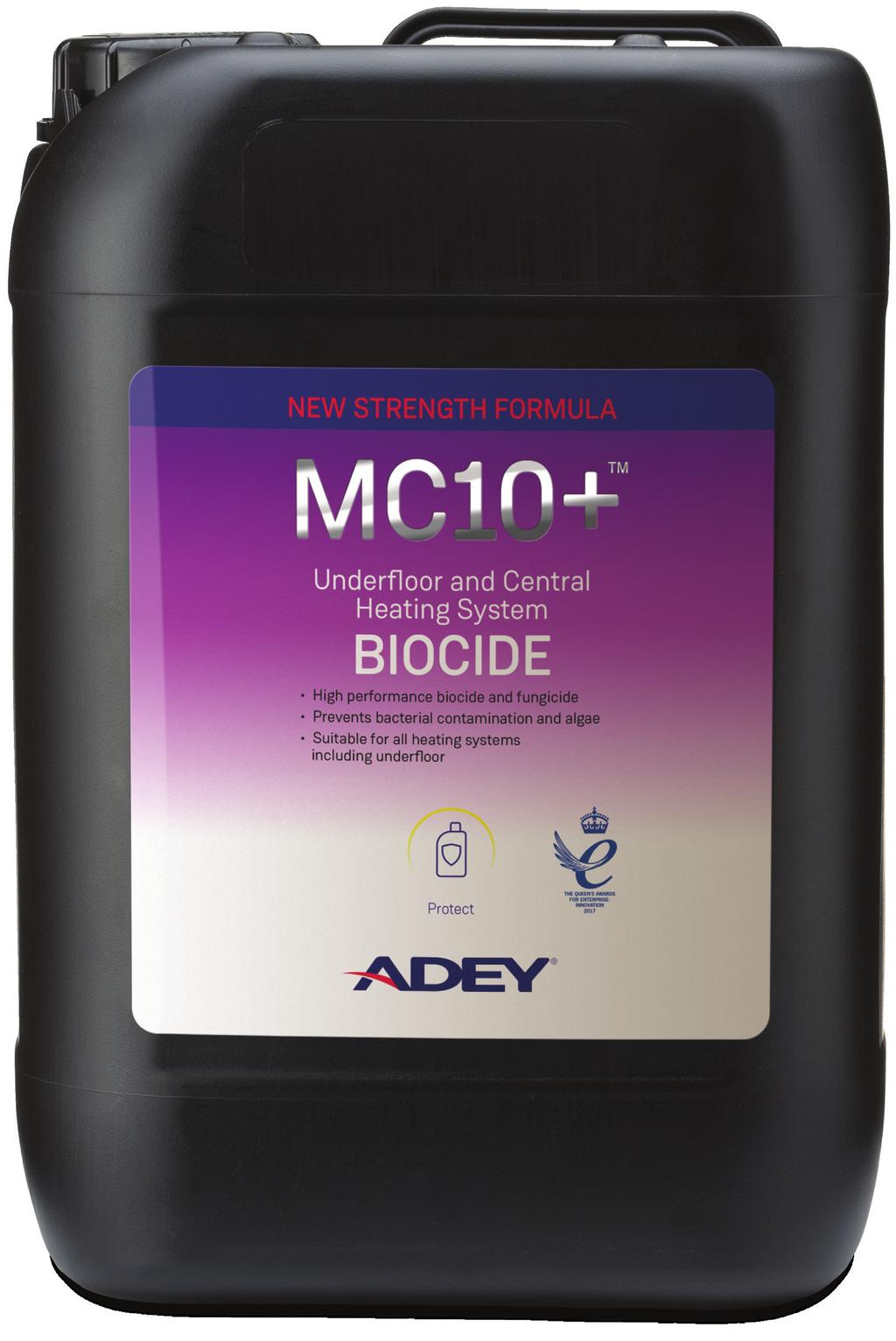 Underfloor and Central Heating System BIOCIDE MC10+ is a concentrated dual biocide to prevent the formation and growth of bacterial contamination, algae and micro-organisms in underfloor and central