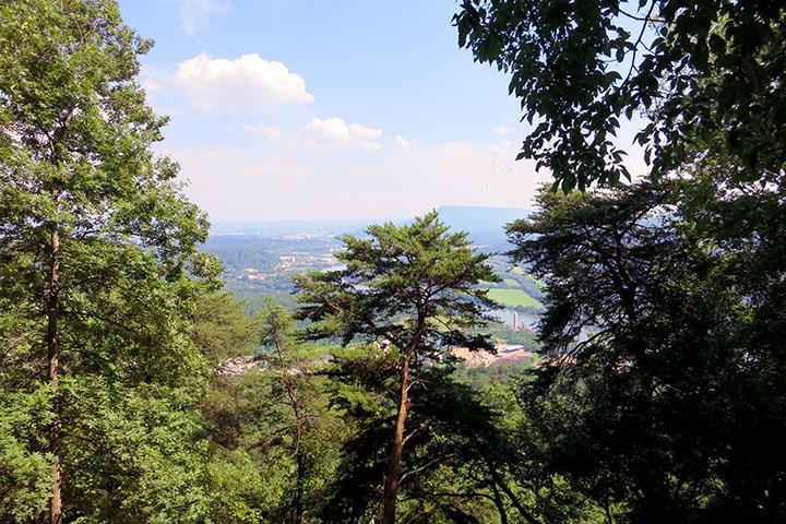 overlooking parts of Chattanooga. There are three main paths that run along the ridge and they go on and on. Mrs. Jones took us to the end and back on the upper and the middle path.