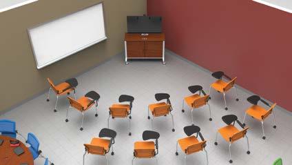 Modular tables, desks, chairs, lecterns, and media hubs; allow innovation to flow as