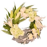 Eternity Wreath Wreath containing white Oriental Lilies,