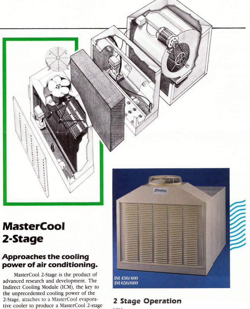 Indirect/Direct 2-Stage Systems Indirect/direct 2-stage evaporative coolers (IDEC) add a second stage of cooling which occurs before the evaporatively cooled air enters the dwelling.