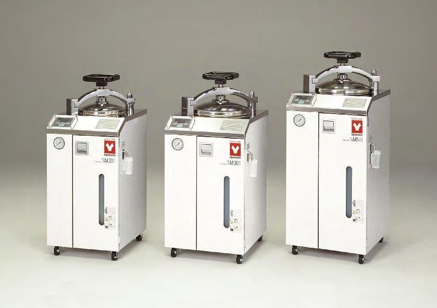 Standard Laboratory Use Sterilizer With Dryer SM201/210/301/311/501/511 Operating temp. range 105~123 o C (SM201/210) 105~128 o C (SM301/311/501/511) Max. operation pressure 0.18MPa (SM201/210) 0.