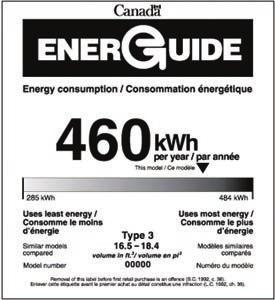 CHANGE HOMES FOR CLIMATE GUIDE High-Efficiency Appliances Compare the EnerGuide Labels Federal law requires that the EnerGuide label be placed on all new electrical appliances manufactured in or