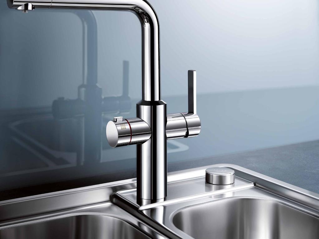 Work comfortably by tapping water perfectly heated to temperatures between 65 C and boiling hot at any time.