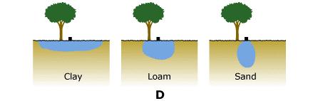 How water disperses in the soil The wetting patterns of irrigation water in