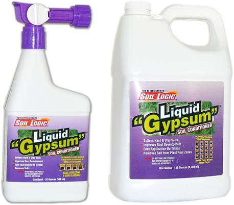 Liquid "Gypsum" and Liquid Thrive Liquid "Gypsum" and Liquid Thrive contains a high level of soluble calcium which displaces the sodium.