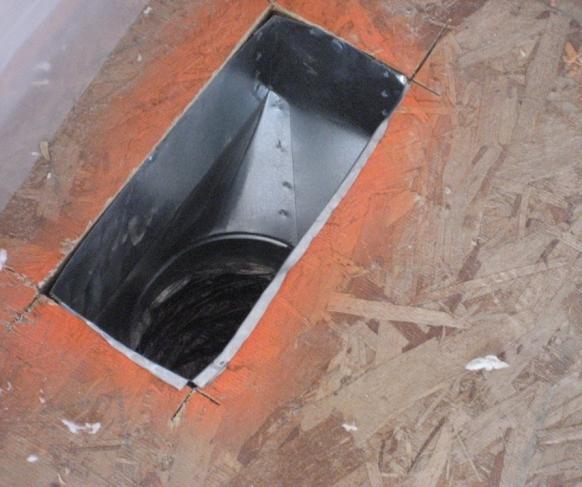 4.3 Duct boots sealed to floor, wall, or ceiling using