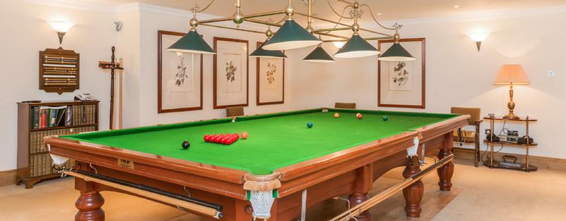 Impressive billiard room, cinema, playroom/workshop,