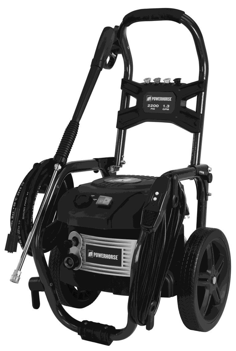 2200 PSI Electric High Pressure Washer Owner s Manual WARNING: Read carefully and understand all ASSEMBLY AND OPERATION INSTRUCTIONS before operating.