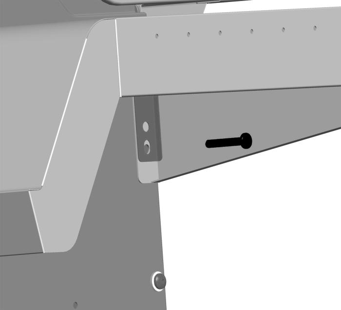 14 Attach right side shelf using two 1/4-20x1/2"screws