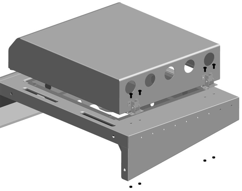 Attach side burner lid handle to side burner lid using two #10-24x3/8" screws, shown