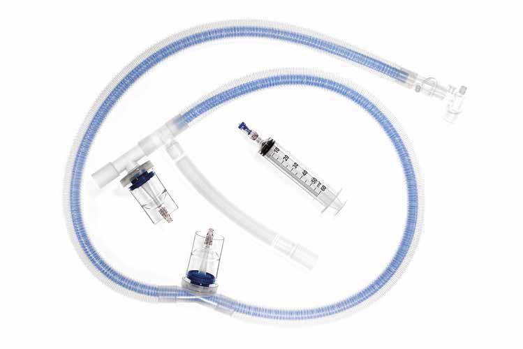 FULLY CLOSED COAXIAL CIRCUITS WITH WATER TRAP Although coaxial circuit has been designed as an anesthesia circle system, it has also proven to be suitable in the ICU as providing a desired level of