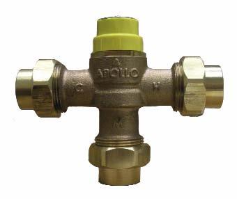 MVB (34B Series) ASSE 1070/1016 Point of Use Mixing The Apollo Model MVB (34B Series) thermostatic mixing valves are designed to control and limit the volumes of cold and hot water required to