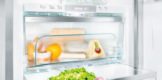 A temperature slightly above 0 C and ideal air humidity maintain the delicate aroma and appetising appearance of fruit and vegetables, meat, fish and milk products significantly longer than in a