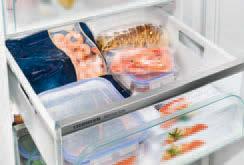 With its independent electronic control system the temperature in the top compartment can be adjusted from -2 C (fish), to + 6 C (exotic fruits). Find out more about BioFresh: biofresh.liebherr.