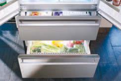 easily accessible. The lateral LED lights ensure perfect illumination of the drawers.
