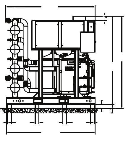 NOTE: Main Power Connection for a Direct Connect Chiller is Inside the Module. 21 21-3/8 50 Number of Modules x 50 Solenoid Valve (N.C.) 1-1/4 N.P.S. Full Port Drain Hose (By Others) Minimum Size Vibration Isolators 4 x4 x3/8.