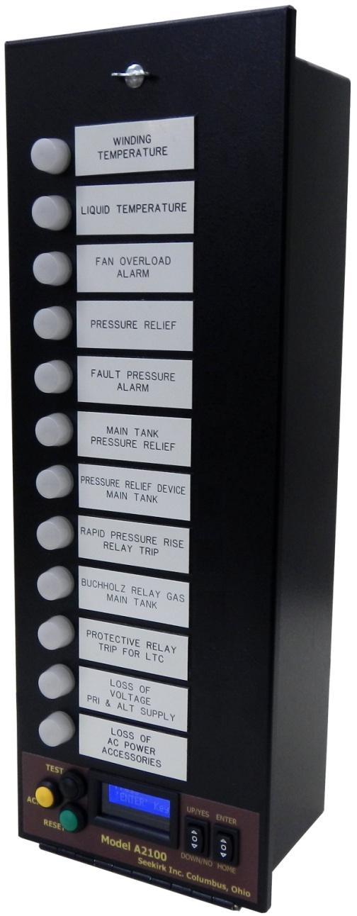 Seekirk Model A2100 Series Annunciator Applications: For usage within transformers, switchgear, breakers and/or within any processing equipment or control room applications either attended or