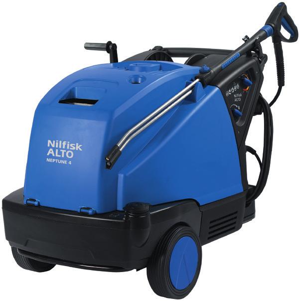 NEPTUNE SERIES HOT WATER PRESSURE WASHERS Single knob for starts, stops and temperature adjustments Detergent dosing control includes self-cleaning feature for reduced maintenance LED indicators for: