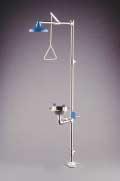 ITEM # 90510 Safety Station with Stainless Steel Bowl and Stay-Open Ball s Eye Wash And Shower Shower Head 10" blue ABS plastic shower head delivers 30 GPM at 30 PSI Spray pattern is 20" diameter at