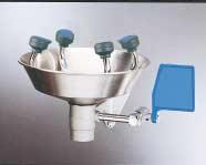 Eye/Face Washes - Wall Mounted ITEM # 90410 Eye/Face Wash with Stay-Open Ball Outlet Head Assembly Four outlet heads Each head has self-regulating flow control (to assure soft, balanced flow), filter
