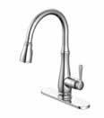 Faucets Single-Handle Pull-Down Spray Kitchen Faucet 1 or 3-Hole Mount Rotating Spout Two-Functioning Wand; Stream and Spray with Quick Connect Installation Lead-Free Brass Body Metal Lever Handle