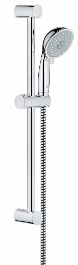 Rainshower Rustic Shower Head 6 ¼" face (27130000) Spray: Rain, Jet, Champagne, Laminar Rainshower 12" Shower Arm (28577000) GrohFlex Universal Rough-In Box (35026000) ½" inlets and outlets