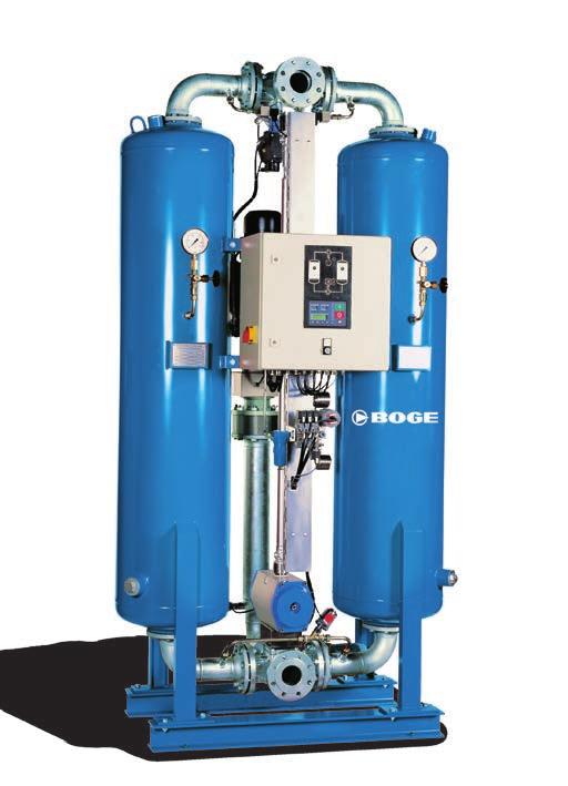 Adsorption dryers DAV 75 to DAV 1035 externally heated with vacuum regeneration including pre-filter and after-filter Flow capacity: 420 6210 m³/h, 241 3582 cfm Max.