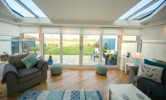 Combine solid and shaped glazing seamlessly in a bespoke design.