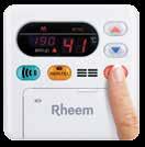Rheem Standard and Deluxe Electronic Temperature ontrollers are optional on all models, allowing you to choose the exact temperature you need and to guard against scalding.