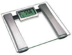 ) Colour: White BATHROOM SCALE Max load: 150 kg, precision: 100 g Equipped with 4 high precision strain gauge sensors 6mm tempered safety glass platform Big, clear LCD screen Operates on: 1 x CR2032