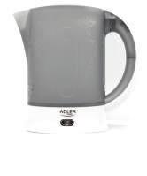Plastic kettles / Travel kettles ADLER AD 1207 ADLER AD 02 Max capacity: 1,5 L Power: 2000 W Flat, stainless steel botton Compact baseplate with cord storage Max capacity: