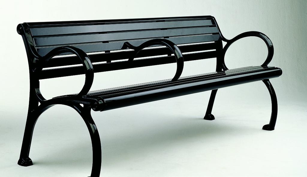 AMENITY SELECTIONS SEATING Landscape Forms: Plainwell Bench Color/Finish: Black powdercoat aluminum Mounting: