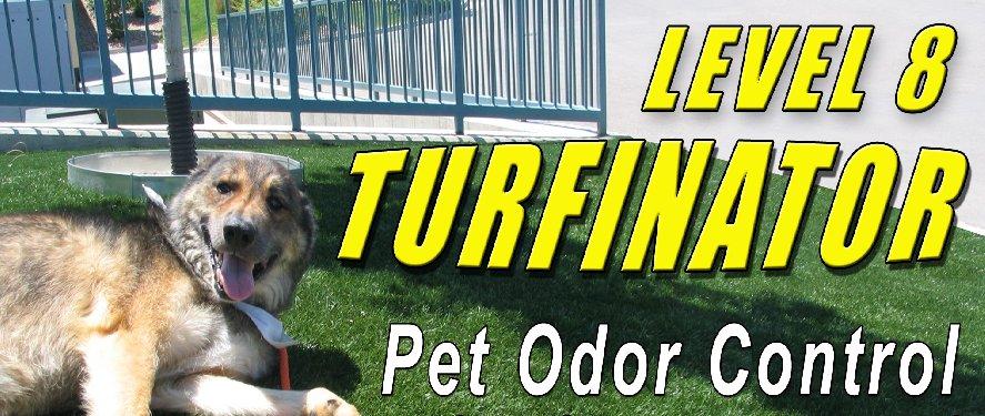 Topical Spray Odor Control Level 8 Turfinator is a pet odor neutralizer designed specifically for removing pet urine smells from synthetic turf and